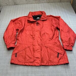 Helly Hansen Jacket Mens Large Red Nylon Windbreaker Mesh‎ Lined Outdoor Coat